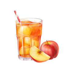 Fototapeta premium apple juice Isolated Detailed Watercolor Hand Drawn Painting Illustration
