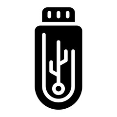usb drive glyph icon