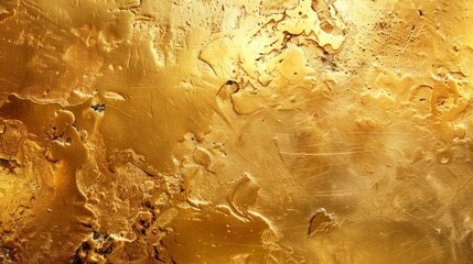 Aurum Splendor: A Resplendent Gold Wall Adorned with Intricate Texture and Abundant Gold.