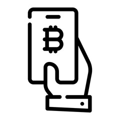 mobile payment line icon