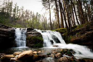 Long-exposure of Tonto Falls in early spring, in Arizona's Tonto National Forest. 