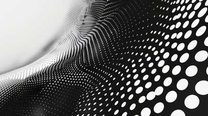 Monochromatic Mosaic: A Bunch of White Dots Forming an Intriguing Black and White Image.