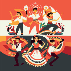 celebration of diverse cultural festivals and traditions, vector illustration flat 2