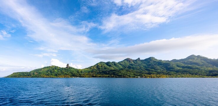 The Mountain Range of the Island of Huahine, French Polynesia