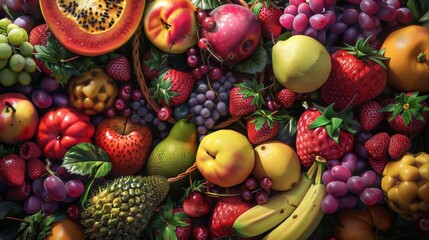 All sorts of fresh and juicy fruits.