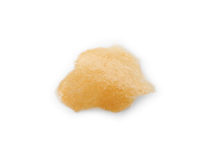 Crumble of delicious fresh puff pastry isolated on white, top view