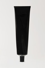 Black skincare product packaging, aluminium collapsible tube