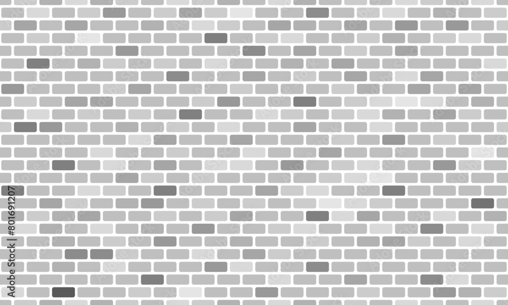 Wall mural grey brick wall rectangle geometric seam pattern. vector repeating texture.