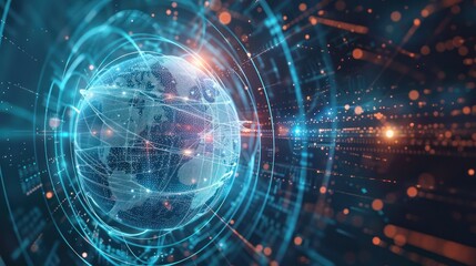 Fototapeta premium Sphere In Glowing Neon Colors