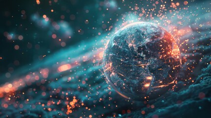 Fototapeta premium Sphere In Glowing Neon Colors