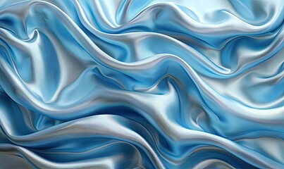 Obraz premium Blue silk fabric with highlights and shadows