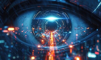 Obraz premium circuit board in the shape of an eye
