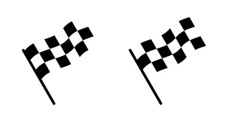 Fototapeta premium Race flag icon vector isolated on white background. Competition sport flag line vector icon. Racing flag. Start finish flag. Checkered. Start