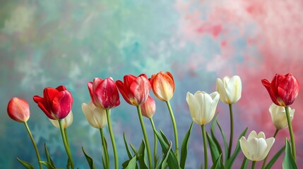 beautiful blooming tulips