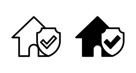 House insurance icon vector isolated on white background. house protection icon.