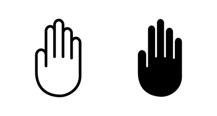 Obraz premium Hand icon vector isolated on white background. Hand gesture. hand stop