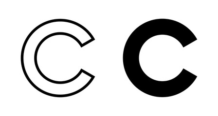 Copyright icon vector isolated on white background. copyright symbols