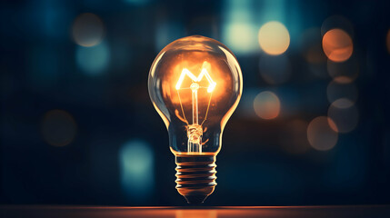 A lightbulb shining brightly,