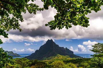 A View of Mount Rotui From Belvedere Lookout, Moorea, French Polynesia