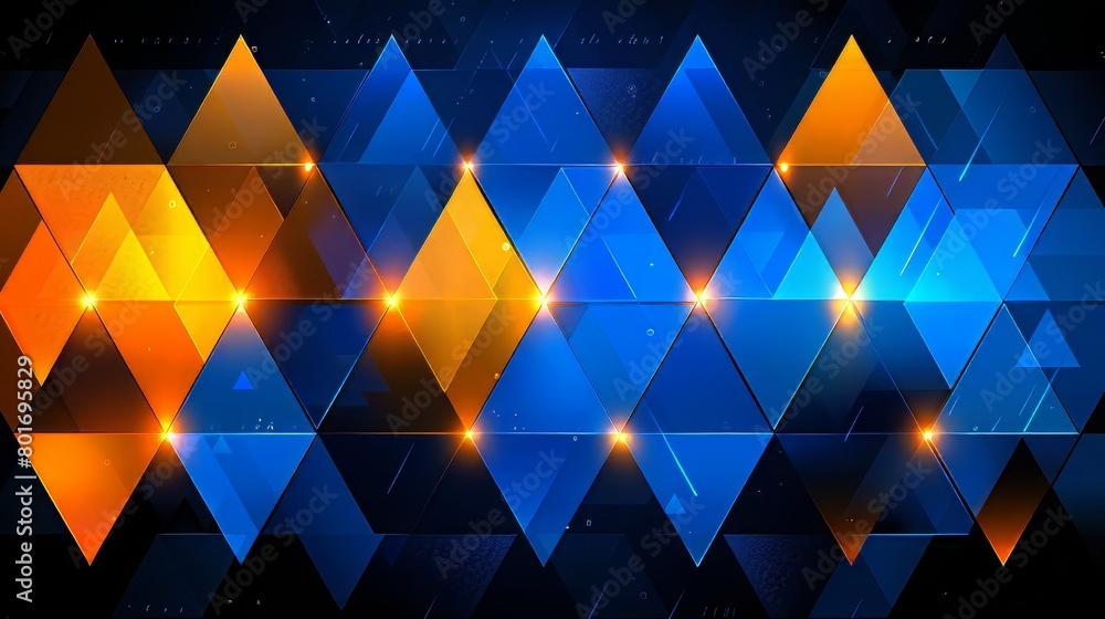 Fototapete abstract technology design featuring geometric shapes with computer graphic decoration in isolated background, businsess background presentation