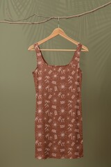Tropical sleeveless dress, women’s summer apparel