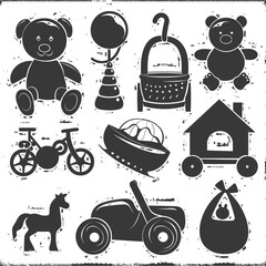 silhouette baby toys full black color only