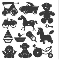 silhouette baby toys full black color only