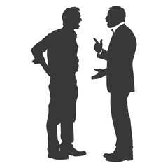 silhouette boss shouts at employee full body black color only