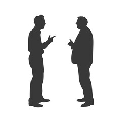 silhouette boss shouts at employee full body black color only