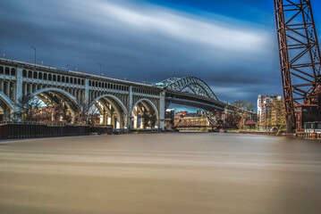 Bridge over Cuyahoga river in Cleveland (OH) USA