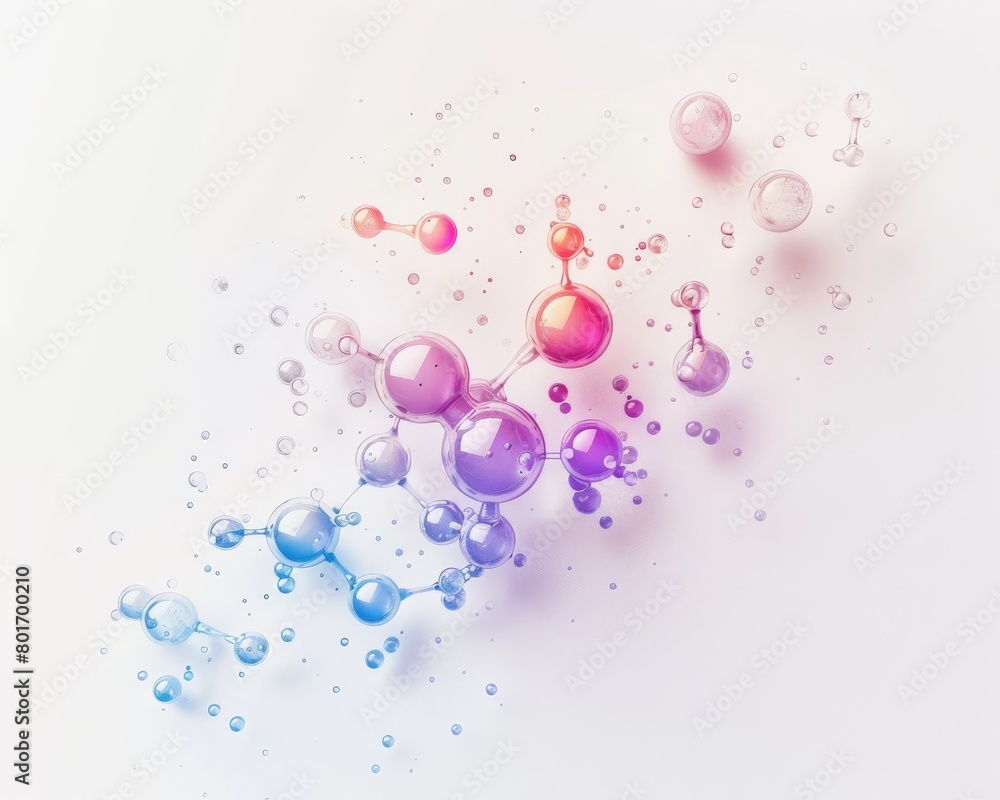 Poster 3d rendering of a molecular structure on a white background