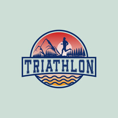 Traithlon logo vector graphic of illustration