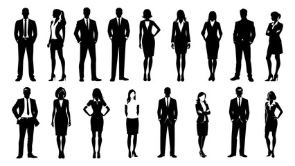 Modern silhouette of business people