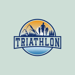 Traithlon logo vector graphic of illustration