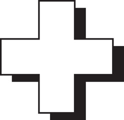 cross minimal geometric shapes outline