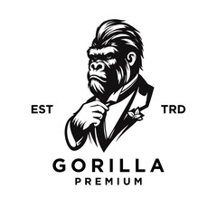 Businessman gorilla monkey in a suit mister