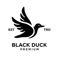 Black duck silhouette logo icon design illustration