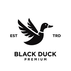 Obraz premium Black duck silhouette logo icon design illustration