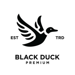 Black duck silhouette logo icon design illustration