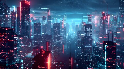 Obraz premium futuristic night city