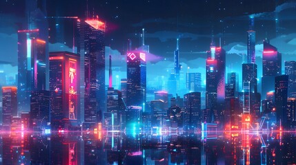 futuristic night city