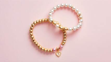 rings on a pink background