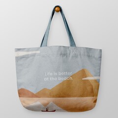 Canvas tote bag,  printed summer graphic, realistic design