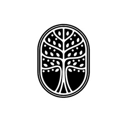 Natural tree logo, Natural tree logo or icon with white background