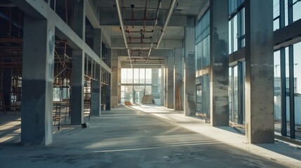 concrete construction, inside the building during construction