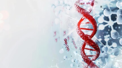 Fototapeta premium Cross symbols and DNA strands highlight innovative medical research on this brochure cover, banner background concept 3D with copy space