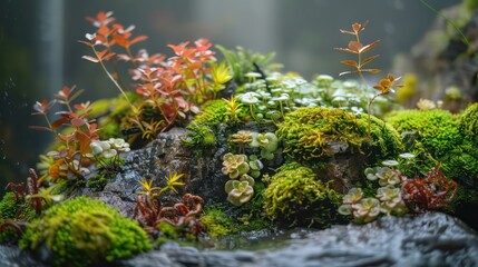 mossy micro forest, small plants