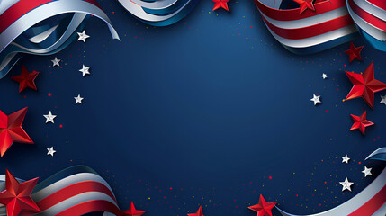 Happy Labor day banner, american patriotic background 