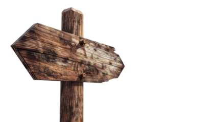 Brown wooden sign for direction