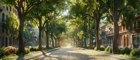 Wide avenues lined with towering trees lead to the heart of the city